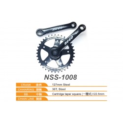 Neco NSS1008 36T x 127mm Steel Single Chainset – ED Black Neco NSS1008 36T x 127mm Steel Single Chainset – ED Black